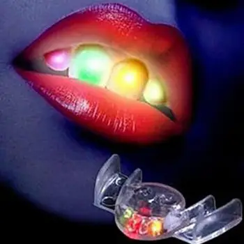 1 Kos Ustvarjalnega Utripa lučka LED zasveti Usta Oklepaji Kos Sijaj Zob Halloween Party Rave Sijaj Stranka Potrebščine, Igrače Tlaka