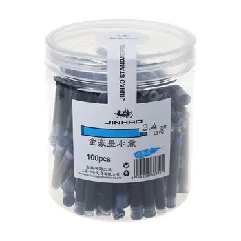 100 kozarcev Jinhao Univerzalno Izbrisljivi Modro Nalivno Pero, Črnilo Sac Vložkov 3.4 mm Refi