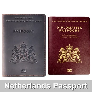 100% Pravega Usnja Potni list Kritje za Nizozemska nizozemski Imetnik Kreditne Kartice Holland Potni list Primeru Potovanja Denarnice
