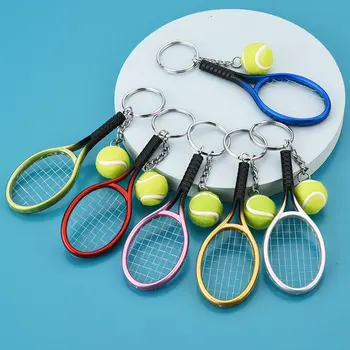 10Pcs Šport Mini Tenis Lopar Obesek Keychain Keyring Tipko Veriga Obroč Finder Holer Dodatki, Darila za Najstnike Fan