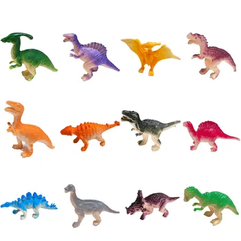 12 Kos/Set Mini Dinozaver Model Okraski iz Plastičnih Številke Otroci Kognitivno Igrače DIY Dekoracijo