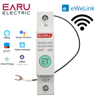 1P Din Rail WIFI Smart Energijo Merilnik Moči, Porabe kWh Meter odklopnika Čas Časovnik Vklop Rele Voltmeter za Pametni Dom