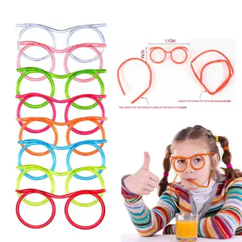 1pc Neumno Slame Očala za enkratno uporabo Novost Eyeglass slamica Za Otroke Stranka Letno Srečanje Dodatki za Zabavo Zanke Slamic
