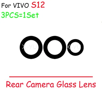 1Set Za VIVO S12 Pro Zadaj Kamero Nazaj Stekleni Pokrovček Objektiva Z Ahesive Nalepke za Nadomestne Dele