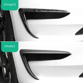 2 Kos Pravi Ogljikovih Vlaken MaterialWind Nož Fender Dekorativni Lupini za Tesla Model 3 2017-2021 2022 Avto Styling Dodatki