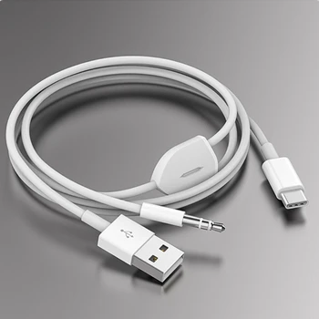 2 v 1 Tip-C do USB 3,5 mm Car Stereo Aux vhod za Slušalke Kabel Dva-v-enem Povezave Žice Linija za Najbolj USB C PhonesTablets