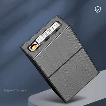 2023 USB Polnilne Lažji Windproof Kovinski Vžigalnik 20 Paket Tradicionalne Vžigalnik Moške Cigaret Dodatki
