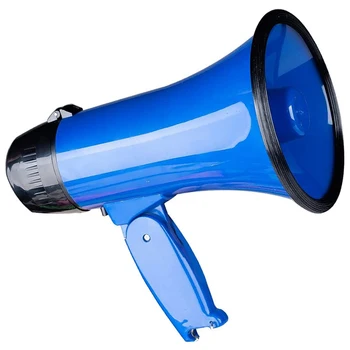 25 Watt Kompakten Zvočnik PA Bullhorn - z Vgrajeno Sireno, Snemalnik, Odpirač za Steklenice,Modra