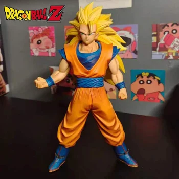 27 cm Dragon Ball Z Sina Slika Super Saiyan Ssj3 Goku 3 Dbz Anime Figur Pvc Zbirka Akcijski Model Igrača Za Otroke Darilo