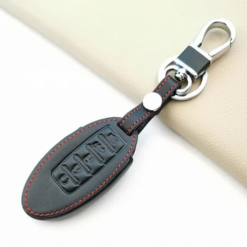 5 Gumbi Usnje Fob Imetnik Keychain Protector za Nissan Rouge Maxima Altima Sentra Murano Qashqai Avto Daljinski Ključ Primeru Zajema