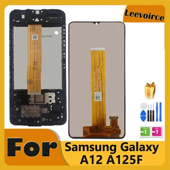 6.5 cm Za Samsung Galaxy A12 LCD A125F A125F/DS SM-A125F Zaslon LCD Z, Zaslon na Dotik, Računalnike Stekla, Montaža Z Okvirjem