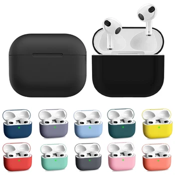 8 barve, Mehka Silikonska Zaščitna torbica Za Apple Airpods 3. generacije Primeru AirPods Primeru Slušalke Rokav za airpods 3 Polje Primeru