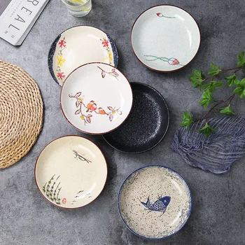 8-palčni Japonski in korejski keramično ploščo underglaze barve sadja ploščo zahodni zrezek tablice tablice gospodinjske posode juha jedi