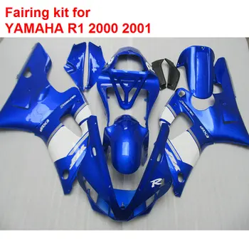 ABS plastike fairings za Yamaha YZF R1 2000 2001 modra bela črna karoserije deli fairings nastavite R1 00 01 BA59