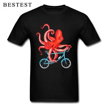 Aprila Moški T-shirt 2019 Hobotnica Tshirt Cthulhu Rider T Srajce Poletje Smešno Mens Vrhovi Bombaž Black Tee Moški Moto Biker Oblačila