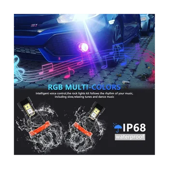 Avto LED RGB Smerniki APLIKACIJO Bluetooth, Združljiva Nadzor Multi Barve LED meglenke Žarnice ,9012