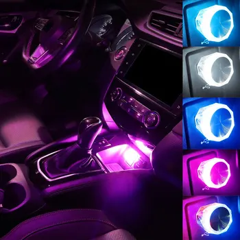 Avto Vžigalnik USB Vzdušje Svetlobe LED Pisane Noč Svetlobe NoModification Dekoracijo Auto Notranja Oprema za Razsvetljavo