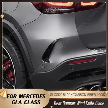 Avto Zadnji Odbijač Veter Nož Rezilo Za Mercedes GLA Razred GLA200 260 H247 GLA35 AMG 2020-2021 ABS Glossy Black/Carbon Fiber Videz