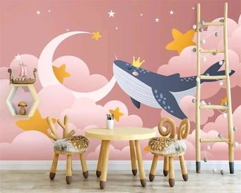 beibehang po Meri sodobnega ozadje nordijska ročno poslikano fantasy kit otroke, soba za ozadje ozadje papier peint