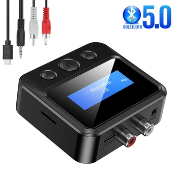 Bluetooth 5.0 Avdio Oddajnik-Sprejemnik, LCD Zaslon, RCA 3.5 mm AUX USB Dongle, Stereo Brezžični Adapter Za Avto PC TV Slušalke