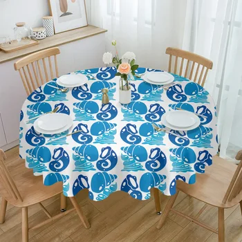 Conch Spirala Rog Modra Nepremočljiva Prtom Čaj Tabela Dekoracijo Okrogla Miza Kritje za Kuhinjo svate Doma Jedilnica