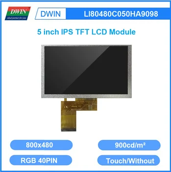 DWIN 5.0 Palčni 900 Svetlo 800*480 24bit RGB Full Zorni kot IPS TFT LCD Resistuve Zaslon na Dotik LI80480C050HA9098