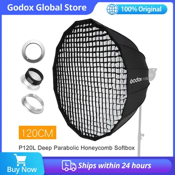 Godox Prenosni P120L 120 CM Globoko Parabolični Satja Mrežo Softbox za Bowens Profoto Elinchrom Gori Studio Bliskavice Softbox