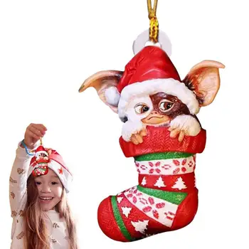 Gremlins Hat Santa Visi Christmas Tree Okraski Obesek Srčkan Kuža Akril Okras Božično Darilo Praznično Stranka Dobave