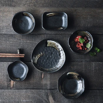 Japonski keramični začinjanje jedi, retro namakanjem jed, ustvarjalne prigrizek posodo, kis jed, sojina omaka jed, kosti jed, vroče lonec omako
