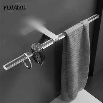 Kopalnica akril ustvarjalne brisačo bar pregleden brisačo rack enotni-bar zgosti Kovinski nepremočljiva wall-mounted brisačo shranjevanje rack