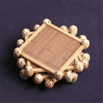 Kvadratni bambusa železnica Dobro oblikovan skodelico čaja pad Kung Fu čaj, set pribor krožnik Čaj slovesnosti pribor Izolirana pot mat set