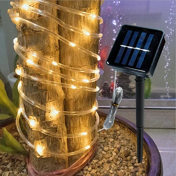 LED Sončne Niz Prostem Nepremočljiva Luči Za Vrt Božič Poroko Drevo Pravljice Dekoracijo Sončno energijo Svetilke Vrv Trak
