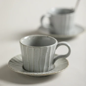 Lončenina kave skodelice kozarec in krožnik nastavite Japonski slog ročno retro cafe popoldanski čaj pokal zajtrk skodelico mleka, skodelico vode pokal