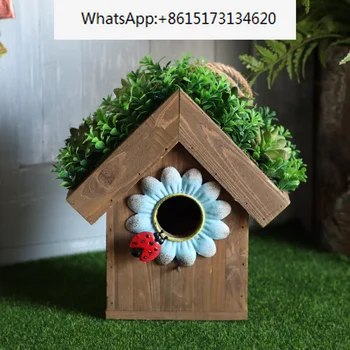 Masivnega lesa bird house simulacije, sočno, strešni vrt, dvorišče, balkon dekoracijo, krajinsko in raznovrstno blago