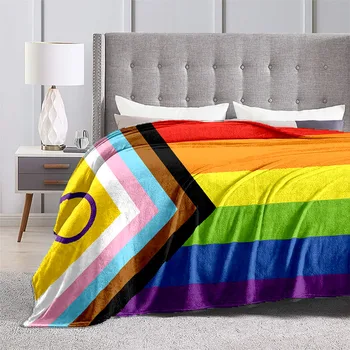 Mavrica LGBT Ponos Flanela Odejo Letnik Vrgel Odeje za Raztegljiv Kavč Kavč Lahka, Mehka, Dnevna Soba, Geji, Lezbijke, Odejo