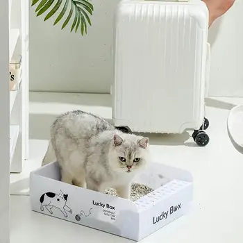 Mačje Stranišče Peskovniku Dobave Velik Zložljivi Stelja Škatla za Mačke Splash-proof Visoke Zmogljivosti Potovanja Prijazno