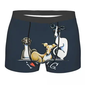 Moda italijanski Hrt Ljubimec Boksarice Hlače, Spodnje hlače Moške Stretch Srčkan Whippet Sighthound Psa, spodnjice brez Hlačnic, spodnje Perilo