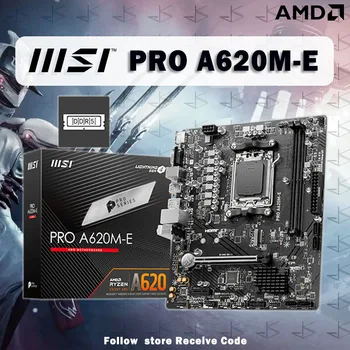 MSI PRO A620M-E Novo Micro-ATX AMD A620 DDR5 6400+(OC) MHz M. 2 PCIe 4.0 x16, 64 G Podpira AMD Ryzen™ 7000 Serije AM5 Motherboard