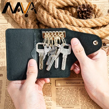 MVA Ključnih Primerih Usnje Keychains s Hasp Ključem Organizator Keyholder Unisex Modna Pristen Cowhide Usnje Kartico & Avto Keywallet