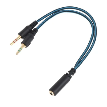 Najlon Pleteni Kabel za Slušalke 3.5 mm Splitter Mic Kabel Stereo Jack Slušalke Vrata L21D