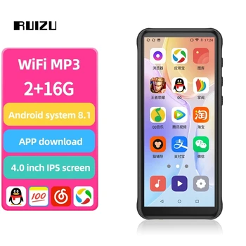 Original RUIZU Z80 Android WiFi MP3 MP4 Player S Polno Zaslon na Dotik, 16 GB Hi-fi Zvok Predvajalnik Glasbe Podpira Prenos APLIKACIJE