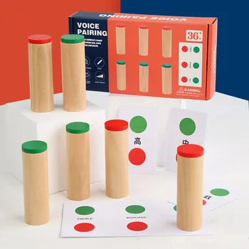 Otroške Lesene Igrače Glas Seznanjanje Zvok Identifikacija Igra Montessori Izobraževanje Puzzle Sluha IntelligenceTraining Darilo