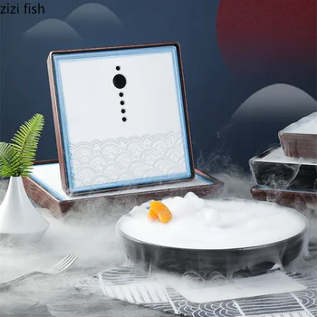 Plastični Suhi Led Pladenj Večerja Ploščo Restavracija Namizna Sashimi Ploščo Vroče Lonec Plošč, Ki Služijo Suši Jed Dim Sum Plošče Sadje Sklede
