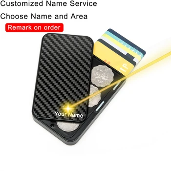 Po meri Ime Ogljikovih Vlaken Kreditna Banka Imetnika Kartice RFID Blokirane Tanke Denarnice Moških Slim ID Kartico Primeru Tarjetero Hombre Kovancev Torbici