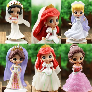 Q Posket Disney Princesses Številke Anime Dejanje Slika Bell Sneg Bela Morska Deklica Pepelka Poročno Obleko, Model Lutka Igrače Za Otroke