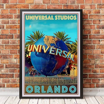 Retro Vintage Stil Potovanja Plakat Ali Platno Slike - Universal Studios Orlando Doma Dekoracijo Slikarstvo (Brez Okvirja)