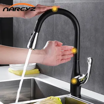 Smart Touch Kuhinja vode-pranje indukcijske Pull-out 360 Rotacijski kuhinja Vroče in Mrzlo Pipo v domači kuhinji EY-C0072