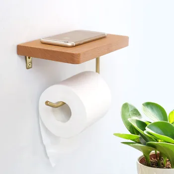 Toaletni papir brisačo rack ustvarjalne oreh prosti udarec roll imetnik medenina kopalnica tkiva polje