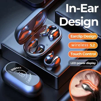 TWS Bluetooth 5.3 Slušalke Z Mikrofonom Brezžične Slušalke HiFi Stereo Uho Kavelj Čepkov za Zmanjšanje Hrupa Šport Vodotesne Slušalke