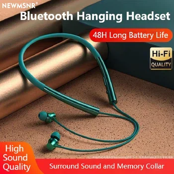 Vratu Brezžične Bluetooth Slušalke z Dolgo Življenjsko dobo Hi-fi Slušalke Nepremočljiva Šport Čepkov za zmanjšanje Hrupa Slušalke HD Z Mikrofonom
